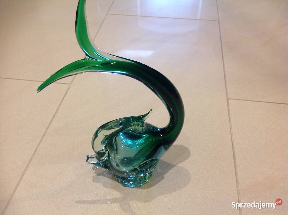 Stara Szklana Ryba Zielone Szkło Dekoracja sprzedam
