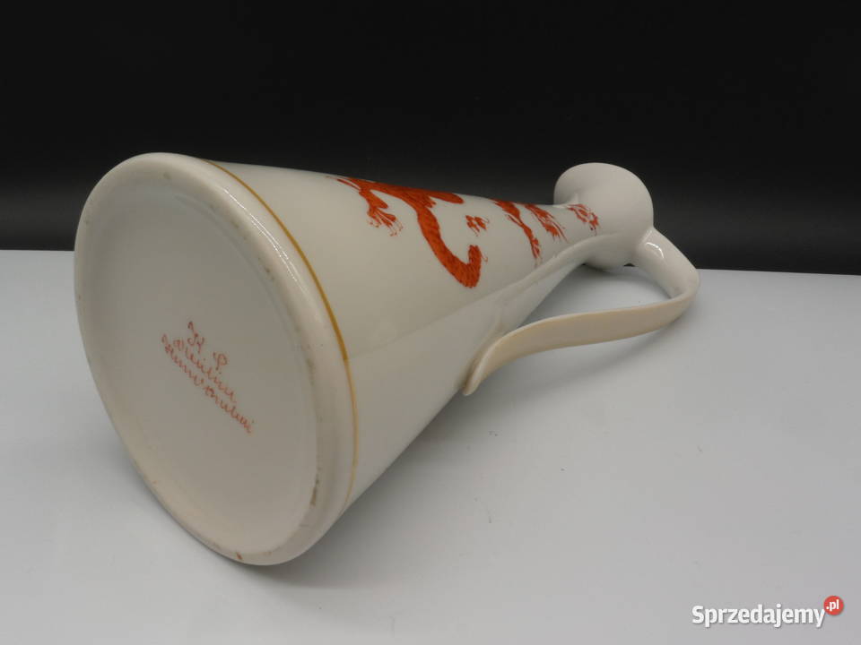 Porcelanowy Wazon Dzbanek CZERWONY SMOK Raszków