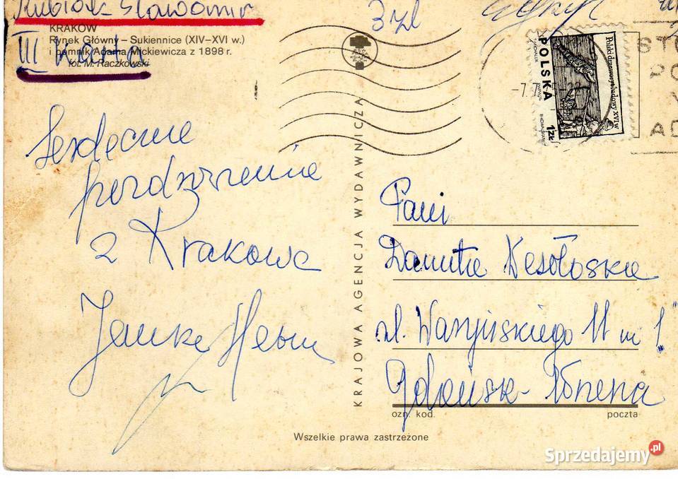 KRAKÓW SUKIENNICE POMNIK A MICKIEWICZA świętokrzyskie Krynki