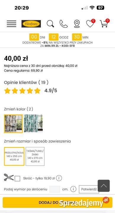 Zasłony Eurofirany ADELINE 140x230 3 Łódź