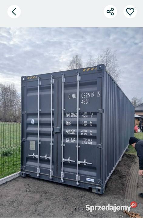Nowy kontener 1 podróży 12m Antracyt z Koszalin