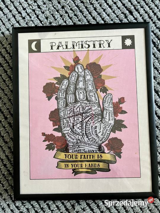 Obraz plakat grafika Palmistry czarna rama Dom i Ogród mazowieckie Warszawa