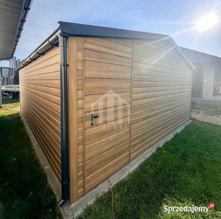 Garaż blaszany 45x5m brama uchylna drzwi blacha Turek