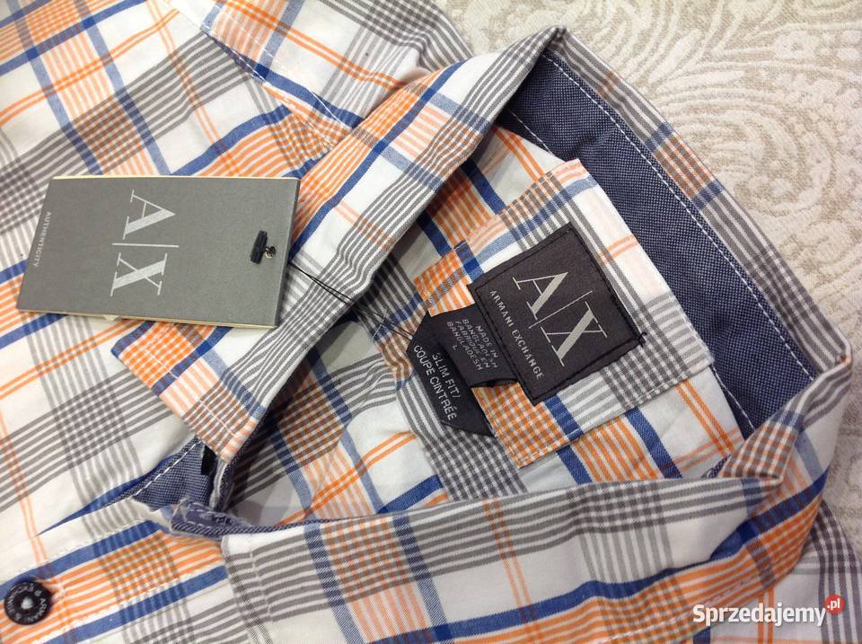 Koszula Męska ARMANI EXCHANGE L Krata NOWA Odzież codzienna lubuskie Nowa Sól