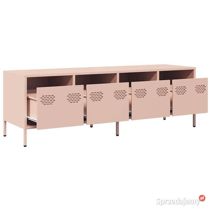Szafka RTV różowa 135x39x435 stal walcowana na mazowieckie