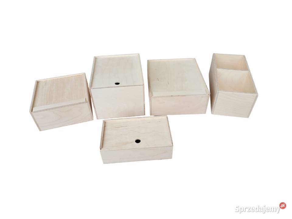 Drewniane pudełka skrzynki i akcesoria kostki Skawica