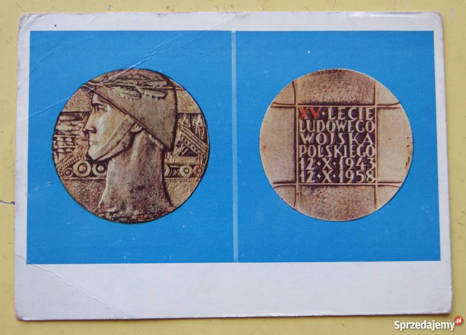 Pocztówka Medal na XVlecie Ludowego Wojska lubelskie Parczew sprzedam