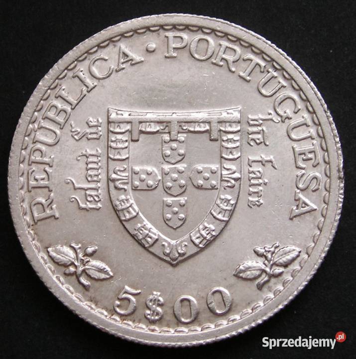 PORTUGALIA 5 ESCUDOS 1960 HENRYK ŻEGLARZ SREBRO łódzkie