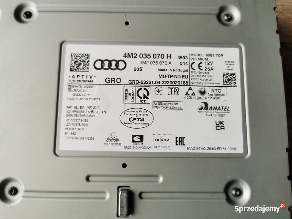 Audi Q7 Q8 4M MIB3 Nawigacja Carplay 4M2035070H sprzedam