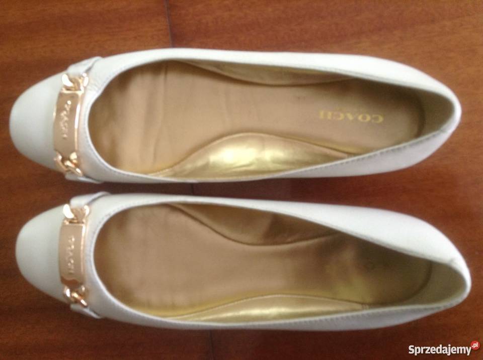 Balerinki skórzane białe ślubne38 Opole