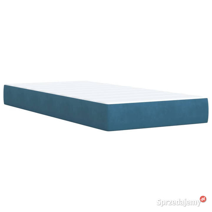 Łóżko kontynentalne z materacem niebieskie 80cm