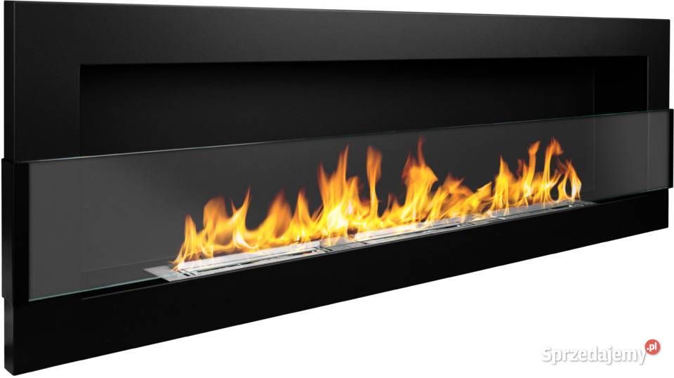 Biokominek wiszący z szybą 1200x400 Box czarny Biokominki Warka