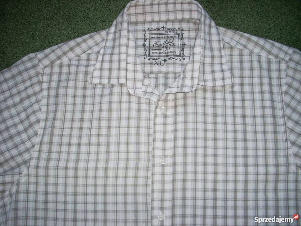 KOSZULA męska krateczka j nowa L XL brązowy/beżowy małopolskie Nowy Sącz