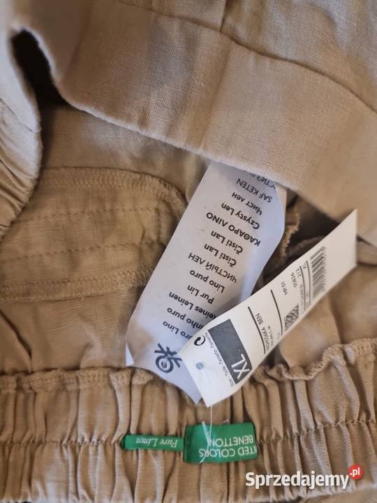 Damskie lniane spodnie United Colors of Benetton Kraków