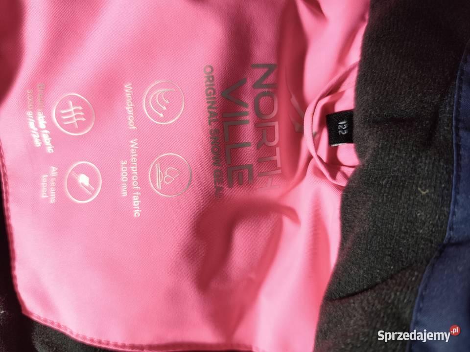 Kurtka North Vile na dziewczynkę ciemny neon róż Snowboard Czeladź