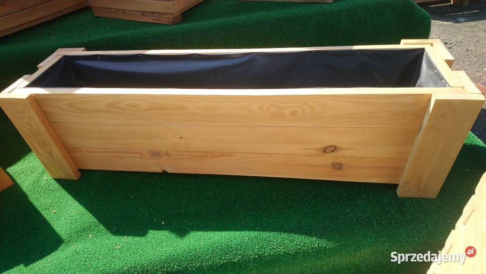 Donica drewniana doniczka skrzynka 1203030 folia Józefów sprzedam