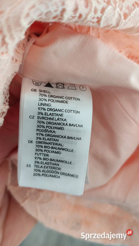 Piękna koronkowa sukienka pudrowy róż HM r SM Tulipan  Dąbrowica