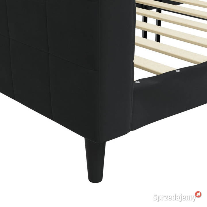 Sofa z funkcją spania czarna obita aksamitem 223cm mazowieckie Warszawa