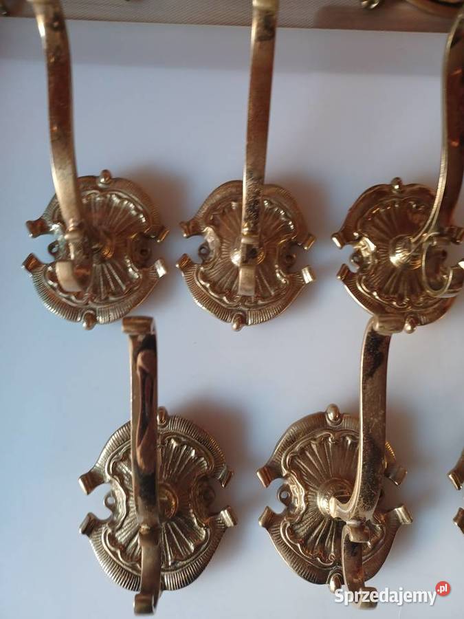 Piękny masywny mosiężny wieszak Wyposażenie wnętrz Poznań