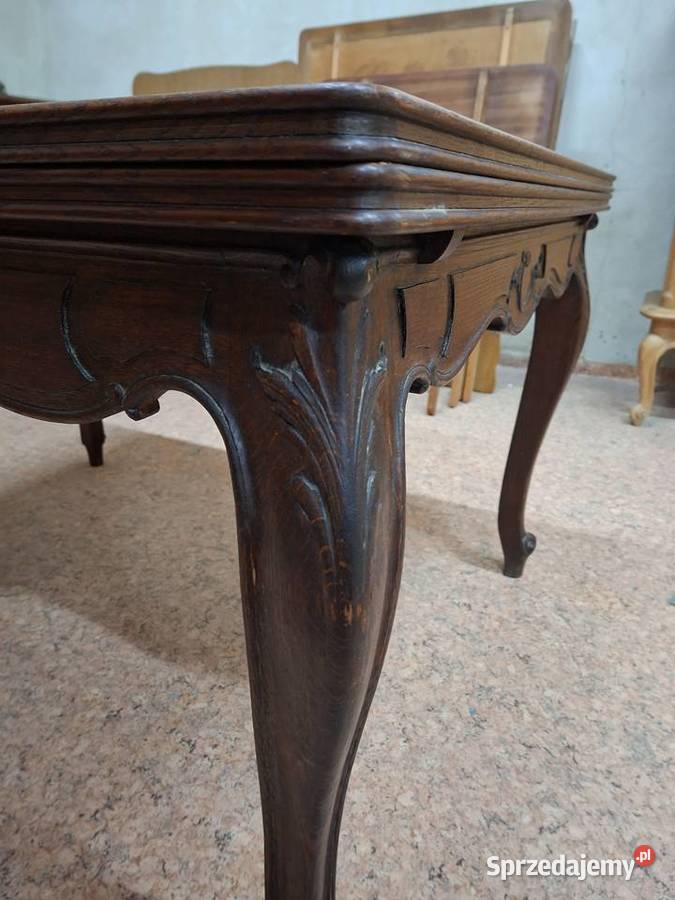 Ładny rozkładany stół ludwikowski ciemny sprzedam