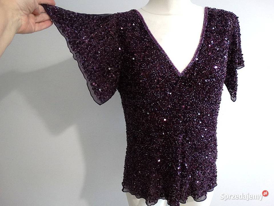 Bluzka Jedwabna 100 Jedwab Balowa Wieczorowa Łomża