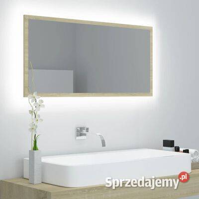vidaXL Lustro łazienkowe LED kolor dąb sonoma