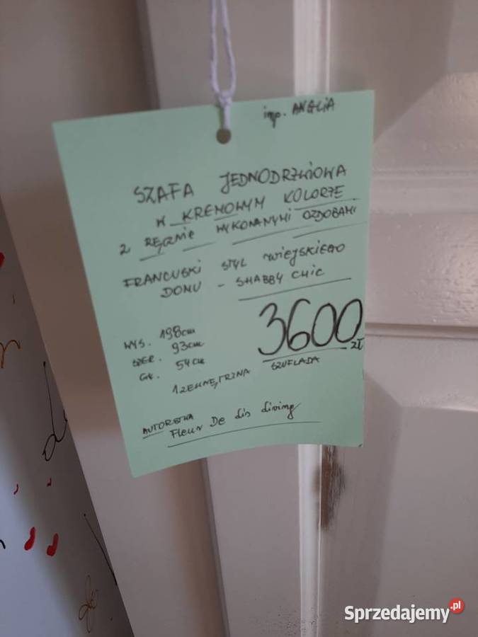 Szafa jedno drzwiowa kolor kremowySchabby Chic Wodzisław Śląski