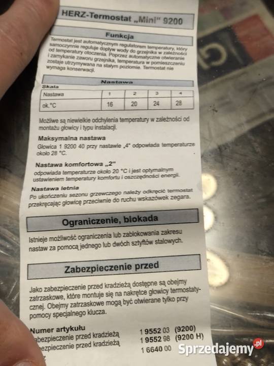 Głowica termostatyczna Herz mini m30x15 comfort śląskie