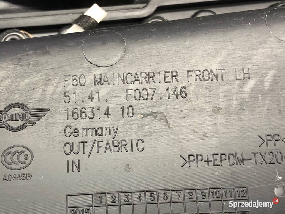 BOCZEK DRZWI LEWY PRZÓD MINI COUNTRYMAN F60