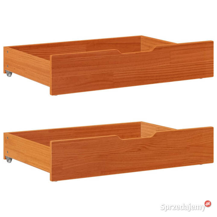Szuflady pod łóżko 2 woskowy brąz 80x55x16 sosna
