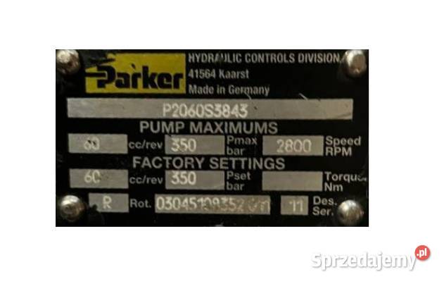 Parker P2060S3843 Pompa hydrauliczna Układ hydrauliczny Poznań