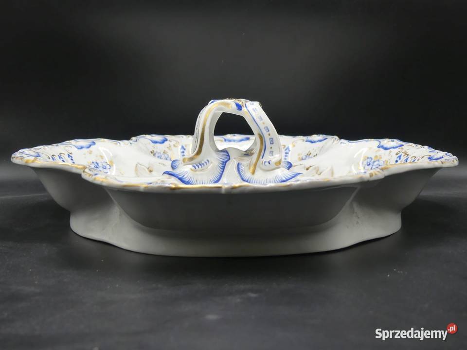 Ogromny piękny kabaret SPM Shumann 1844 1860 Porcelana i szkło Poznań