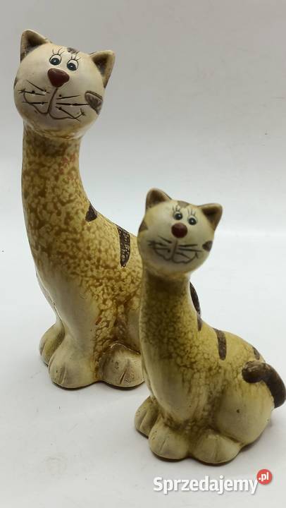 Ceramika figurki kotów mama i dziecko Figurki i rzeźby Zamość sprzedam