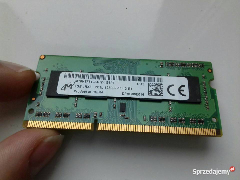 Micron DDR3 4GB PC3L12800S SODIMM 135V 1600MHz Pamięci kujawsko-pomorskie Bydgoszcz
