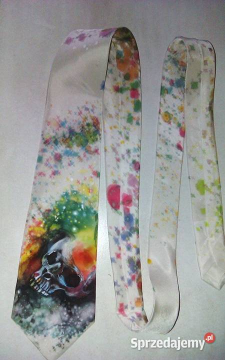 Krawat jedwab ręcznie malowanykolczyki Katowice sprzedam
