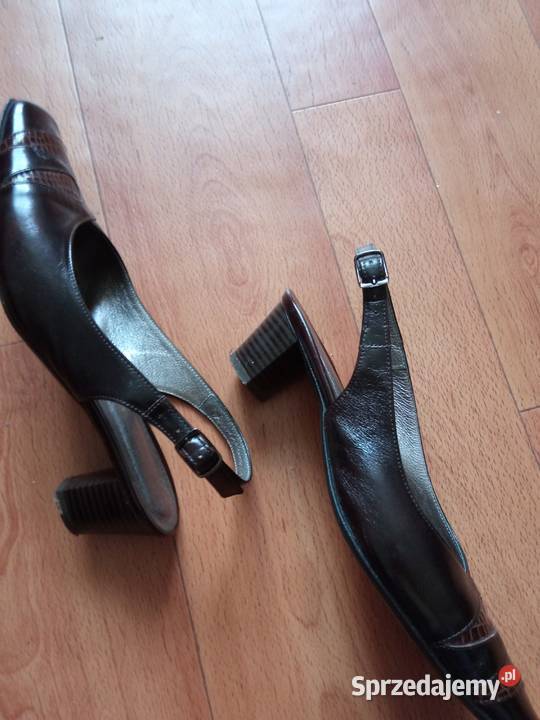czółenka damskie 38 ciemny brąz wzór Moda i Styl