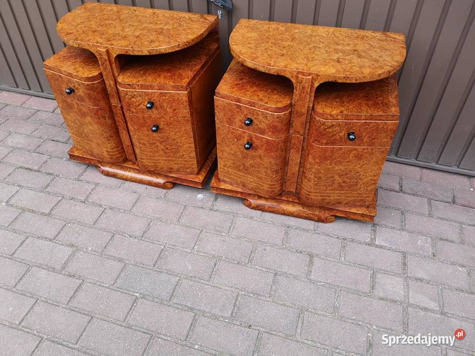 Stoliki Szafki Nocne Art Deco Politura Orzech Swarzędz