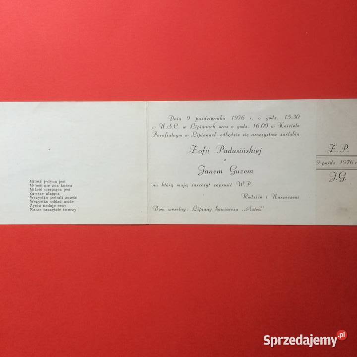 1655 Zaproszenie Na Ślub zachodniopomorskie Szczecin