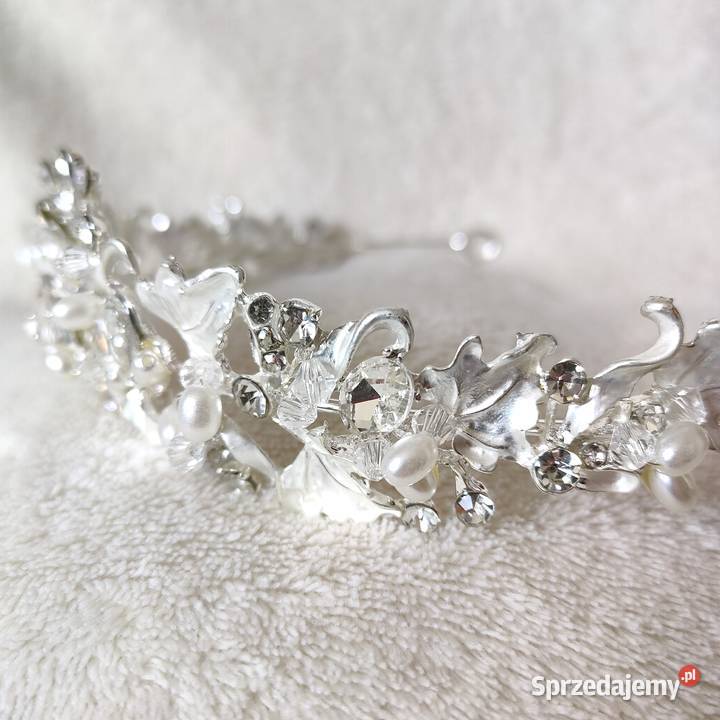 Korona tiara opaska naszyjnik kolczyki komplet Szczecin