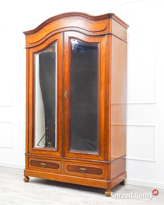 Antyk Witryna francuska MAHOŃ Garderoba szuflady Kredensy i witryny Kalisz