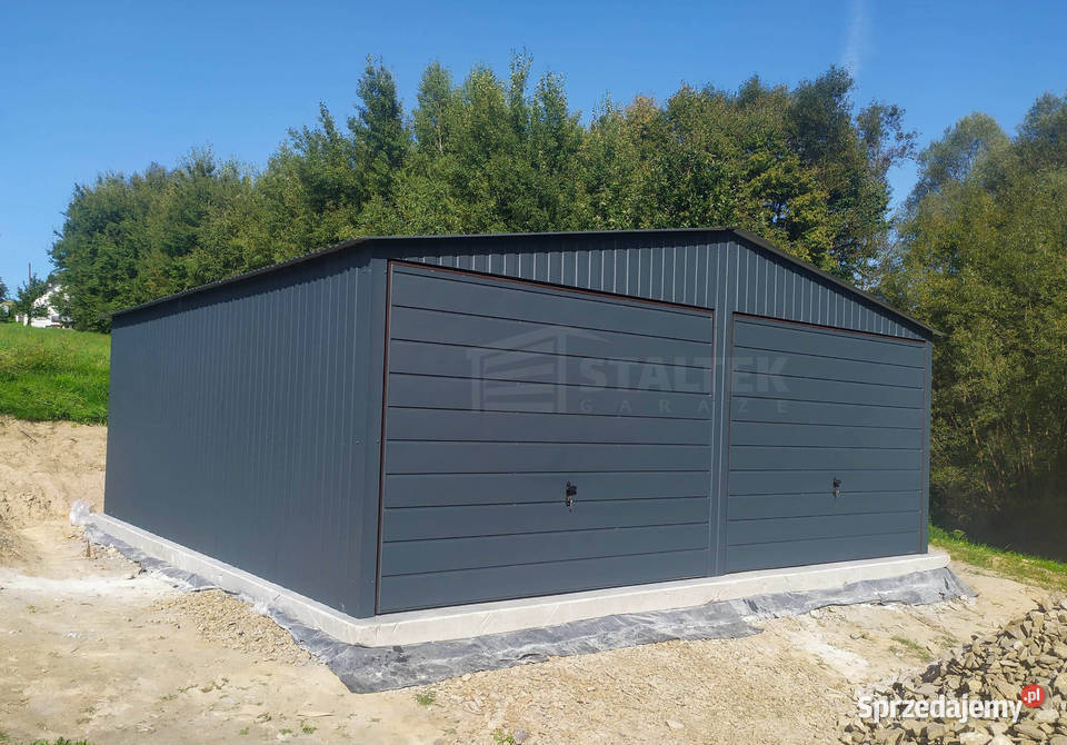 Garaż blaszany 6x58 2x Brama uchylna Antracyt Czersk