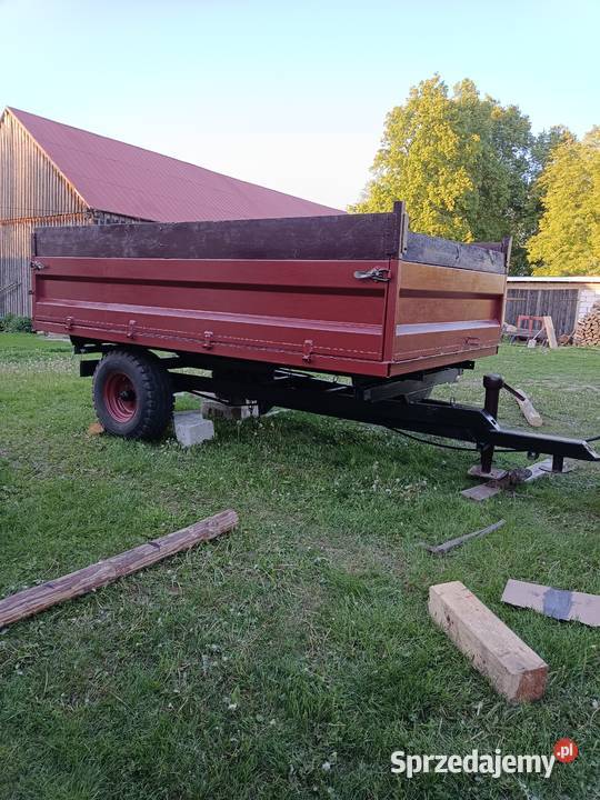 Przyczepa wywrotka jednoosiowa wały posiewne nieuszkodzony Sejny
