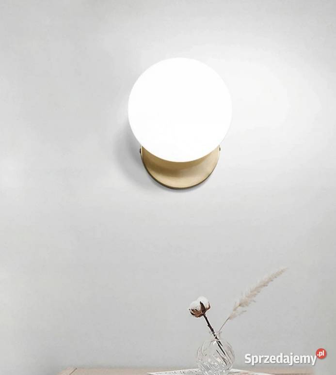 LAMPA KINKIET ŚCIENNY SZKLANA KULA GOLD ZŁOTA Choroszcz