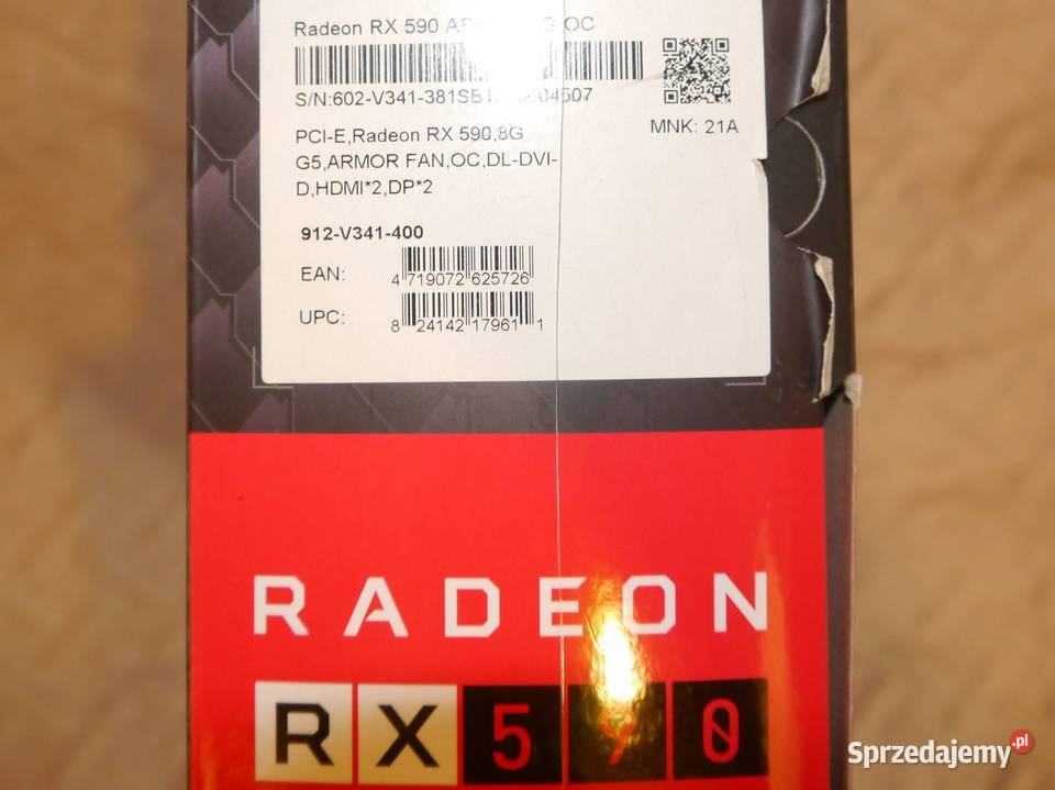 Karta graficzna MSI Radeon RX 590 Armor OC 8GB Dual-link DVI  Karty graficzne pomorskie Gdańsk