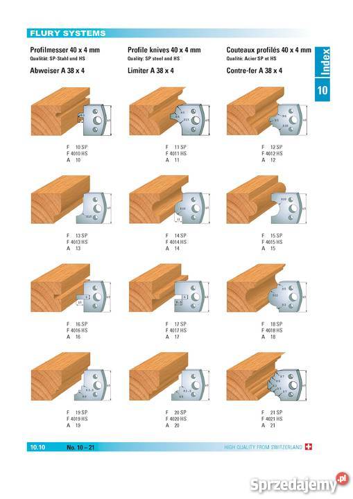 Noże profilowe 40x4mm do głowicy uniwersalnej Warszawa
