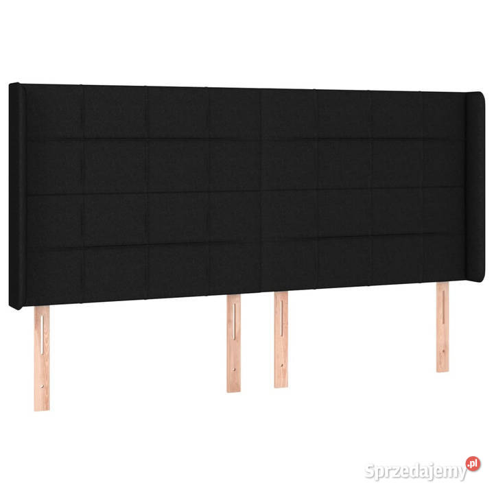 Zagłówek uszak czarny 163x16x118128 tkanina