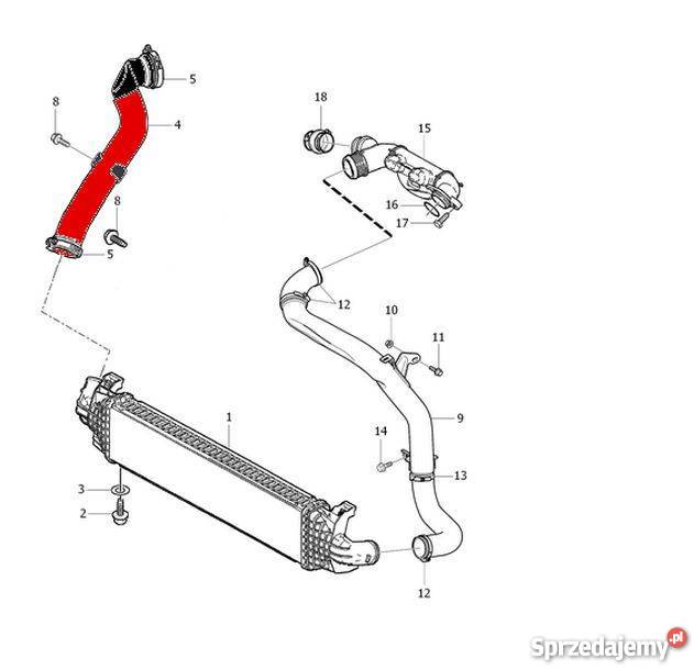 PRZEWÓD RURA TURBO INTERCOOLERA VOLVO 16D turbosprężarki Silniki i osprzęt Bielsko-Biała sprzedam