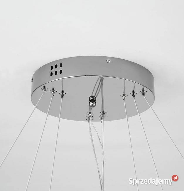 Żyrandol nowoczesny kryształowy srebrny ring Warszawa