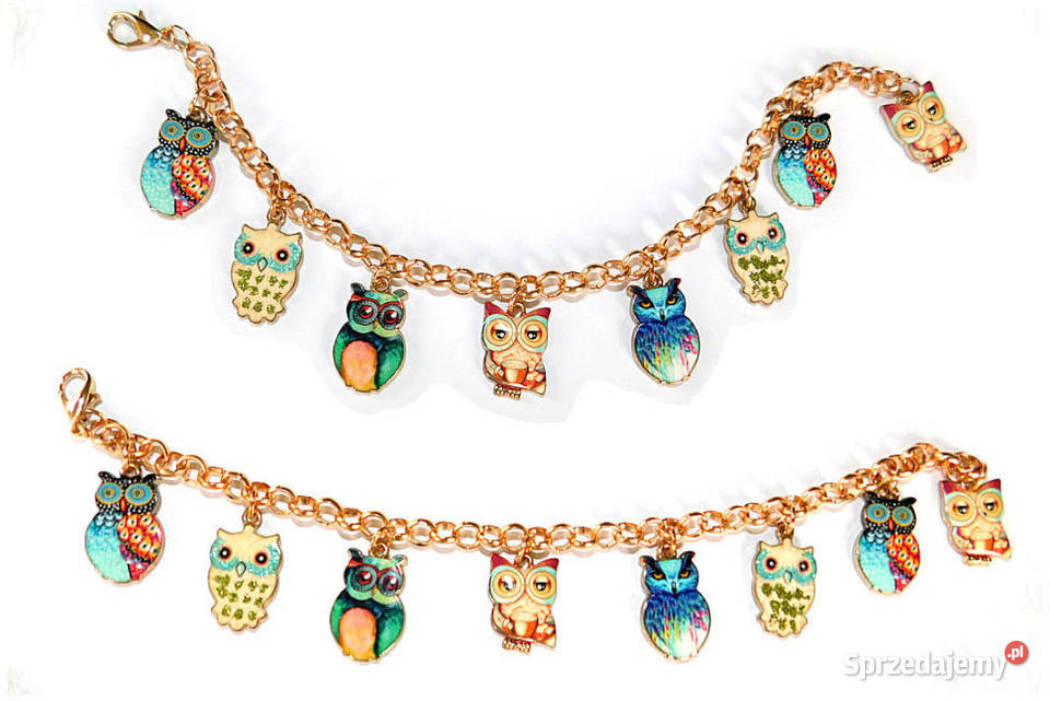 Rewelacyjna bransoletka z zawieszkami SOWY Dębogórze