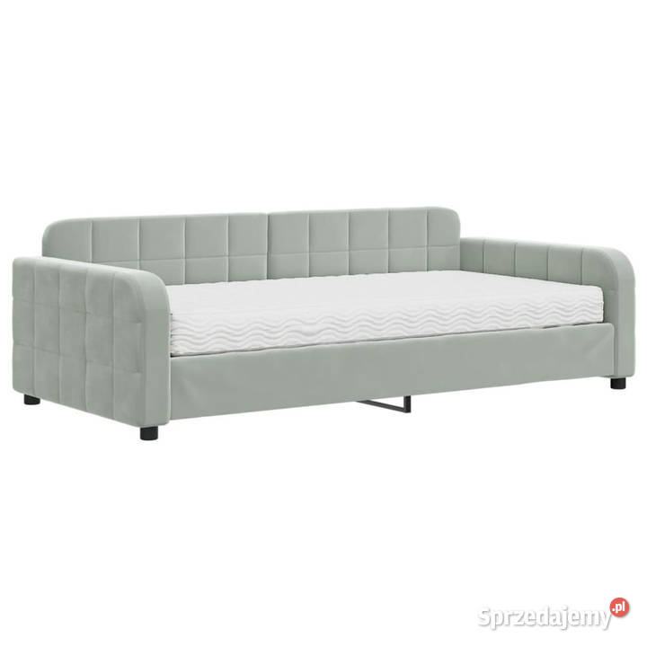 Sofa z materacem do spania jasnoszara aksamit mazowieckie